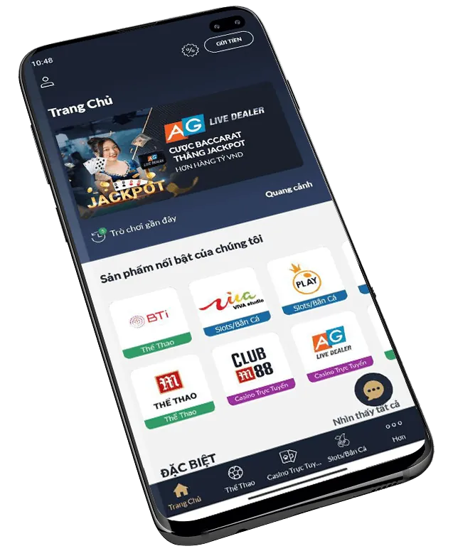 Giao diện ứng dụng di động Bwin trên điện thoại thông minh, minh họa trải nghiệm người dùng